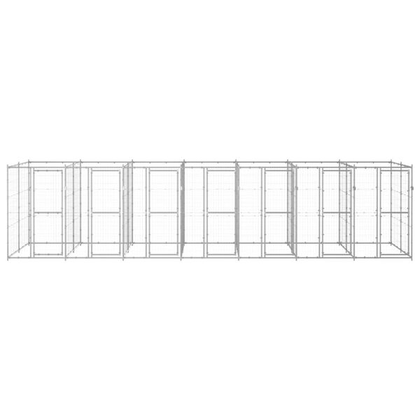 vidaXL Koiran ulkohäkki galvanoitu teräs 16,94 m²