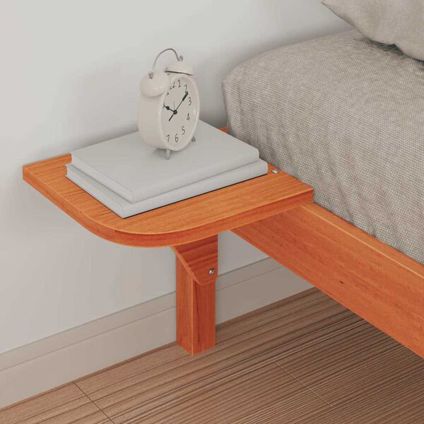 vidaXL Sänkykehys sivupöydillä Vaha ruskea 80 x 220 cm