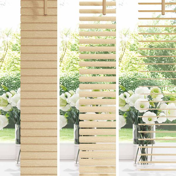 vidaXL Venezia-verho S&auml;&auml;dett&auml;v&auml; Vaaleanruskea kuviolla 150 x 80 cm