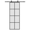 vidaXL Liukuovi asennustarvikkeilla musta 76x205 cm ESG lasi