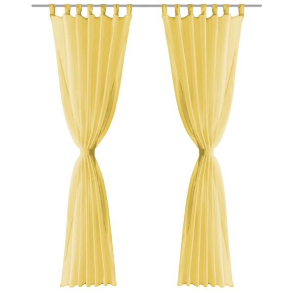 vidaXL Voileeverhot 2 kpl 140x175 cm Keltainen