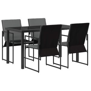 vidaXL Piharuokailu setti 5 pcs Musta ja antrasiitti 140 x 70 x 73 cm