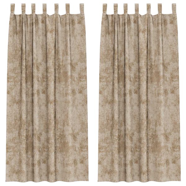 vidaXL Samettiverhot verhoilla 2 pcs Samppanja 260 x 140 cm Sametti