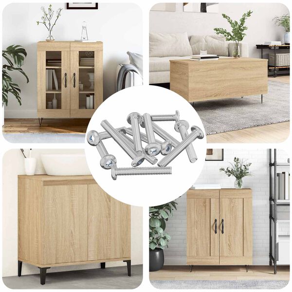 vidaXL Lukitusruuvi Yksiv&auml;rinen 12 pcs Hopea M6 x 35 mm Ter&auml;s