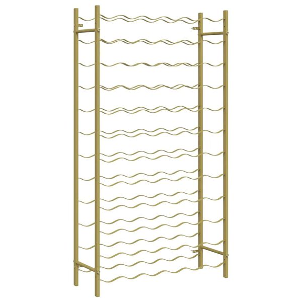 vidaXL Viinipulloteline 72 pullolle kultainen metalli