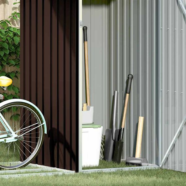 vidaXL Puutarhan polttopuuvaja ruskea 245x98x159 cm galvanoitu ter&auml;s