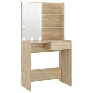 vidaXL Peilip&ouml;yt&auml; LED-valot Sonoma-tammi 74,5x40x141 cm tekninen puu