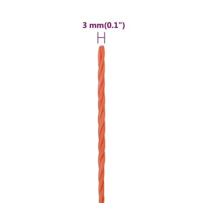 vidaXL Työköysi oranssi 3 mm 25 m polypropeeni
