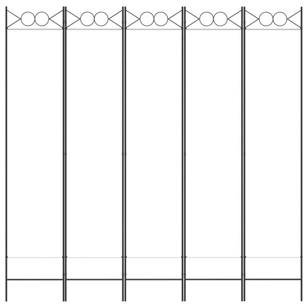 vidaXL 5-paneelinen Tilanjakaja valkoinen 200x200 cm kangas