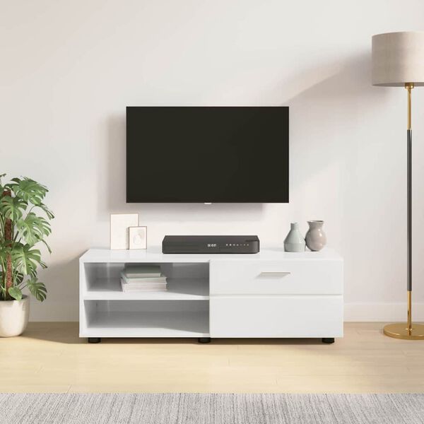 vidaXL puinen kaappi Korkean kiillon valkoinen 100,5 x 39 x 30 cm