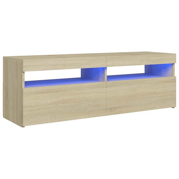 vidaXL TV-taso LED-valoilla Sonoma-tammi 120x35x40 cm