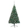 vidaXL Tekojoulukuusi puolikas palloilla esivalaistu vihr. 180 cm PVC