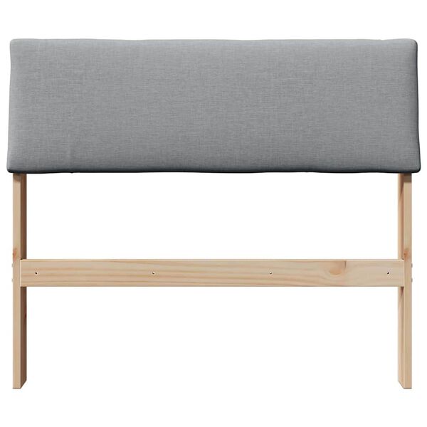 vidaXL Verhoiltu sängynpääty Vaaleanharmaa 100 cm Massiivinen mänty