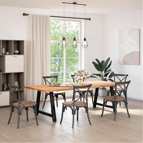 vidaXL Ruokapöydän jalat A-muotoiset 2 kpl musta 100x(72-73) cm teräs