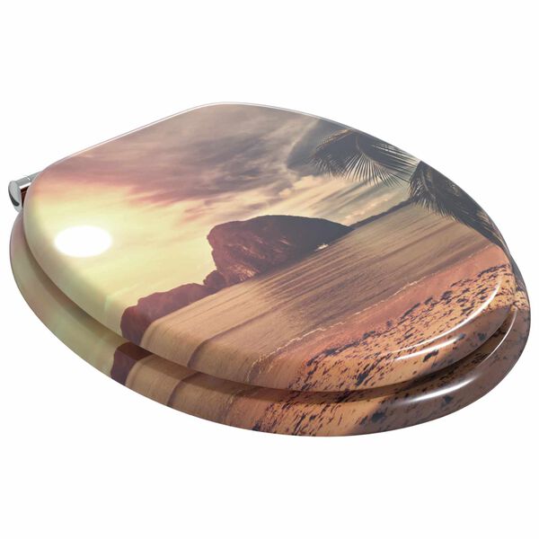 vidaXL Pehmoviimeinen WC-istuin Oranssi 44 x 38 cm MDF-levy