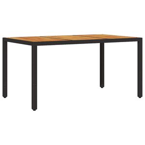 vidaXL Puutarhap&ouml;yt&auml; akaasia p&ouml;yt&auml;levy musta 150x90x75 cm polyrottinki