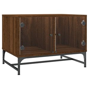 vidaXL Sohvap&ouml;yt&auml; lasiovilla ruskea tammi 68,5x50x50 cm