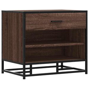 vidaXL Kenk&auml;penkki ruskea tammi 60x40x53,5 cm tekninen puu ja metalli