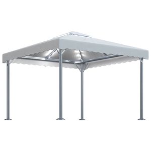 vidaXL Huvimaja LED-valonauhoilla 300x300 cm kerma alumiini