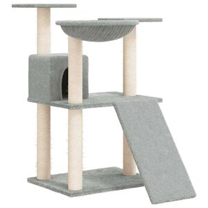vidaXL Kissan kiipeilypuu sisal- raapimispylv&auml;ill&auml; vaaleanharmaa 83 cm