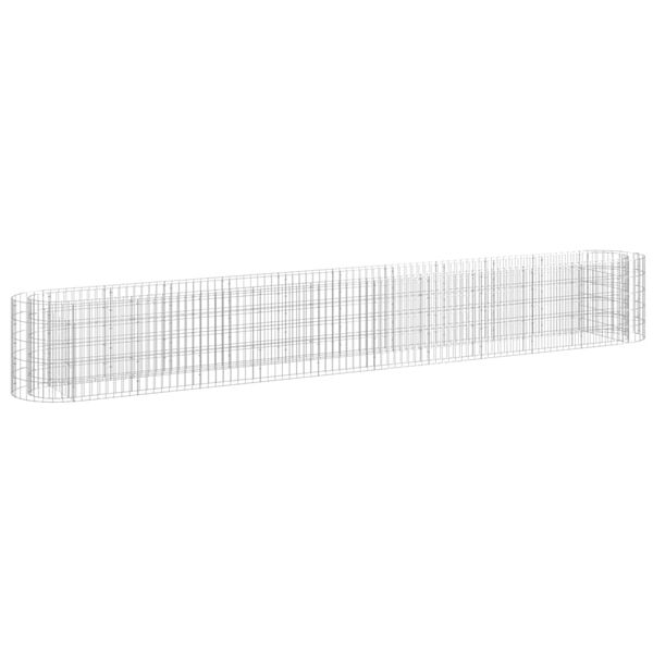 vidaXL Korotettu kivikori/kukkalaatikko galvanoitu rauta 400x50x50 cm