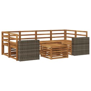 vidaXL Ulkosohvakokoelma 7 pcs Luonnollinen Tihe&auml; akasiapuu