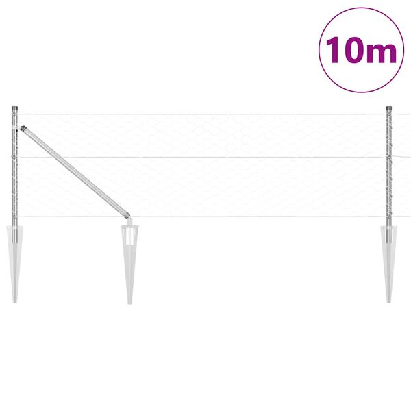 vidaXL Aitalatu Hopea 10 x 0,6 m (50 mm verkko) Ter&auml;s