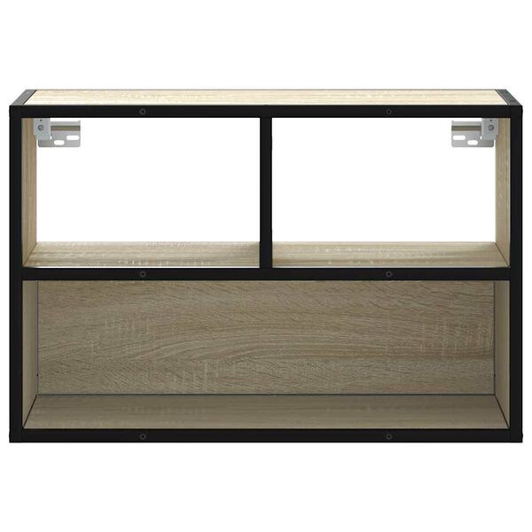 vidaXL TV-taso Sonoma-tammi 60x31x39,5 cm tekninen puu ja metalli