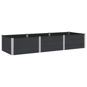 vidaXL Puutarhan Korotettu Kukkalaatikko Musta 300 x 100 x 54 cm