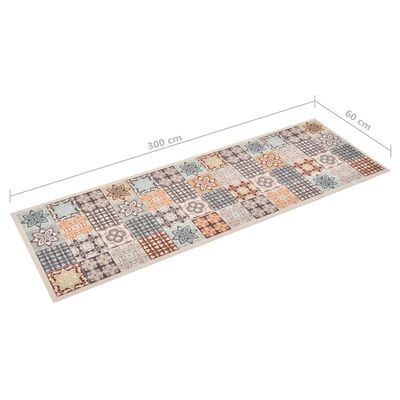vidaXL Keittiön pestävä lattiamatto mosaiikki väri 60x300 cm