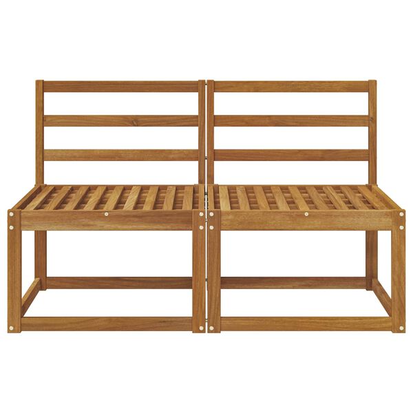 vidaXL 2 Kappale Ulkotilan keskisohva Tihe&auml; akasiapuu Luonnollinen