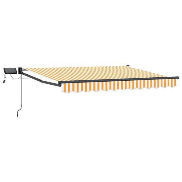 vidaXL K&auml;sik&auml;ytt&ouml;inen vet&auml;ytyv&auml; markiisi LED-valoilla 3,5 x 2,5 m