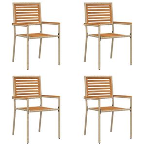 vidaXL Puutarhan pinottavat tuolit 4 kpl Ruskea ja beige