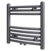Kylpyhuoneen keskusl&auml;mmityspyyheteline harmaa kaareva 480 x 480 mm