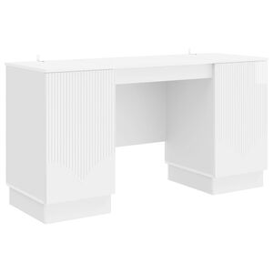 vidaXL P&ouml;yt&auml; hyllyll&auml; Korkeakiiltoinen valkoinen 142,5 x 50 x 75 cm