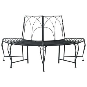 vidaXL Puun penkki 4 -istuttava 160 x 80 x 89 cm steel Musta