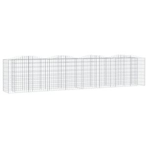 vidaXL Kivikori/kukkalaatikko 400x50x100 cm galvanoitu rauta