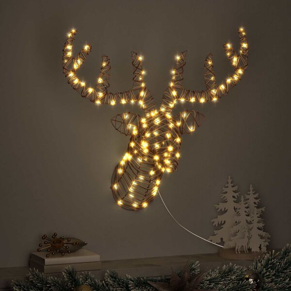 vidaXL Poron vet&auml;m&auml; joulusleigh L&auml;mmin valkoinen Rottinki