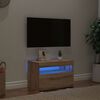 vidaXL TV-kaappi LED-valoilla k&auml;sity&ouml;l&auml;inen tammi 60x35x40 cm
