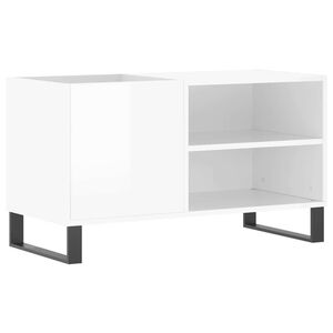 vidaXL LP-levyjen s&auml;ilytyskaappi korkeakiilto valk. 85x38x48 cm puu