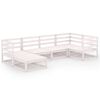 vidaXL 6-osainen puutarhasohvasarja valkoinen täysi mänty