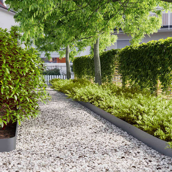 vidaXL Nurmikon reunalistat 10 kpl Antrasiitti 15x103 cm