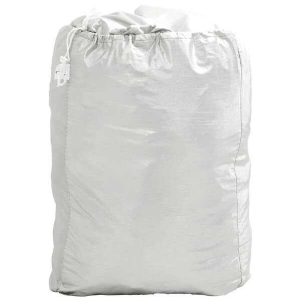 vidaXL Autopeite katumaasturille solkihihnoilla täysi hopea L PEVA