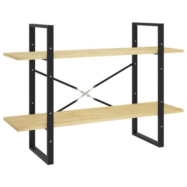 vidaXL 2-tasoinen kirjahylly 100x30x70 cm täysi mänty