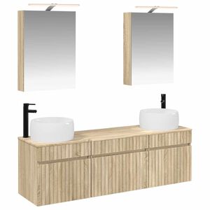 vidaXL Kylpyhuoneen kaappisetti 5 pcs Sonoma-tammi 50 x 14,5 x 70 cm