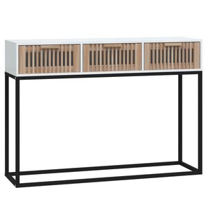 vidaXL Konsolip&ouml;yt&auml; valkoinen 105x30x75 cm tekninen puu ja rauta