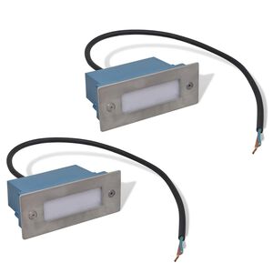 vidaXL Upotettu LED-porrasvalaisin 2 kpl 44x111x56 mm
