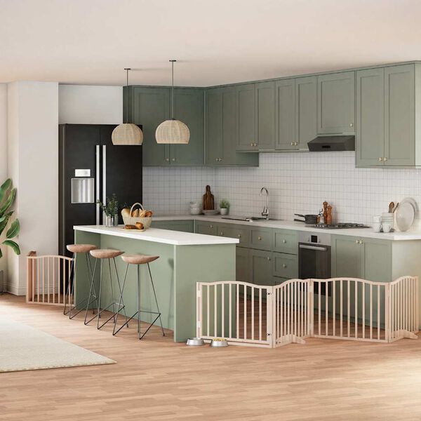 vidaXL Koiraportti kokoontaittuva 8 paneelia 640 cm poppelipuu