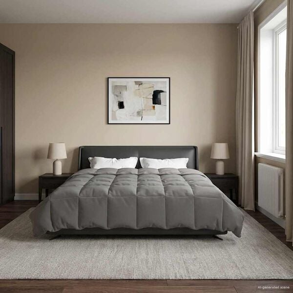 vidaXL Koko Vuoden Peitto Vaaleanharmaa 200 x 220 cm Mikrokuitu