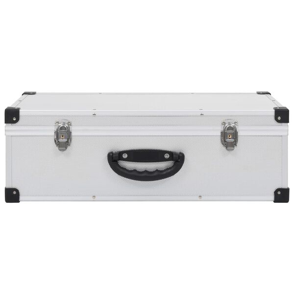 vidaXL CD-kotelo 80 CD-levylle alumiini ABS hopea